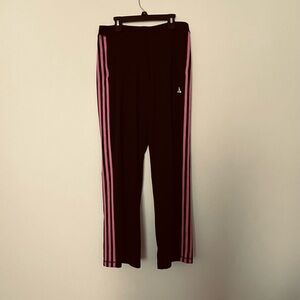 Adidas women’s exercise pants pink striped size M